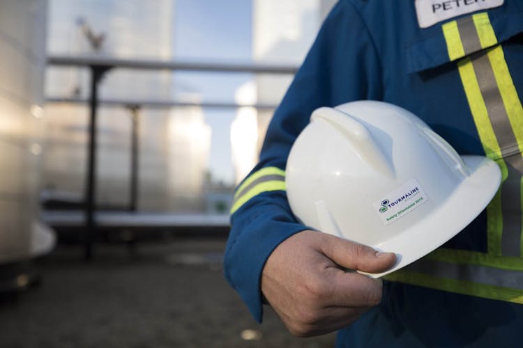 Worker with hard hat